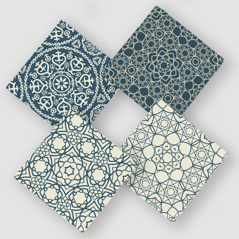 Arabic Pattern Tasarımlı 4lü Doğal Taş Bardak Altlığı Seti Arabic Pattern Tasarımlı 4lü Doğal Taş Bardak Altlığı Seti