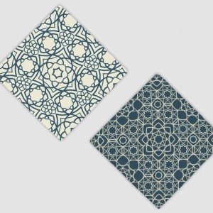 Arabic Pattern Tasarımlı 4lü Doğal Taş Bardak Altlığı Seti