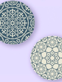 Arabic Pattern Tasarımlı 4lü Yuvarlak Bardak Altlığı Seti Arabic Pattern Tasarımlı 4lü Yuvarlak Bardak Altlığı Seti