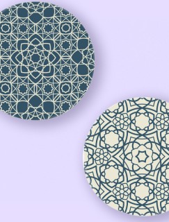 Arabic Pattern Tasarımlı 4lü Yuvarlak Bardak Altlığı Seti Arabic Pattern Tasarımlı 4lü Yuvarlak Bardak Altlığı Seti