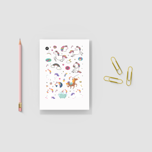 Unicorn Tasarımlı Tek Sayfa 60 Parça Çocuk Stickerı