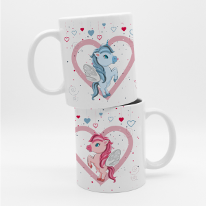 Bestie Unicorn Tasarımlı Beyaz Porselen Kupa Bardak