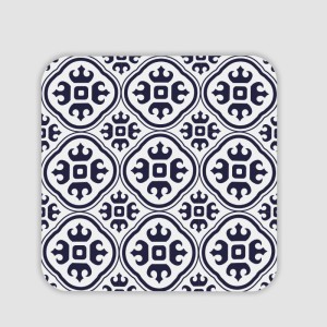 Vintage Tile Pattern Tasarımlı 4lü Kare Bardak Altlığı