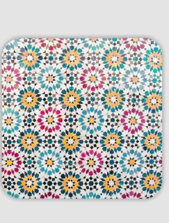 Seramik Mandala Tasarımlı 4lü Kare Bardak Altlığı Seramik Mandala Tasarımlı 4lü Kare Bardak Altlığı