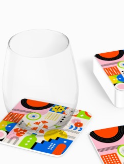 Modern Mandala Tasarımlı 4lü Kare Bardak Altlığı Modern Mandala Tasarımlı 4lü Kare Bardak Altlığı