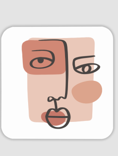 Woman's Face Tasarımlı 4lü Kare Bardak Altlığı Woman's Face Tasarımlı 4lü Kare Bardak Altlığı