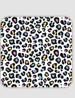Renkli Leopar Desenli 4lü Kare Bardak Altlığı Renkli Leopar Desenli 4lü Kare Bardak Altlığı