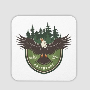 Wild Life Temalı 4lü Kare Bardak Altlığı