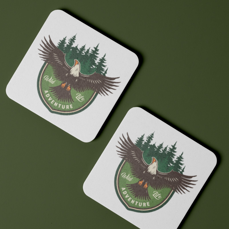 Wild Life Temalı 4lü Kare Bardak Altlığı Wild Life Temalı 4lü Kare Bardak Altlığı