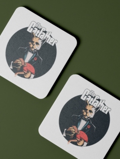 Catfather Tasarımlı 4lü Kare Bardak Altlığı Catfather Tasarımlı 4lü Kare Bardak Altlığı