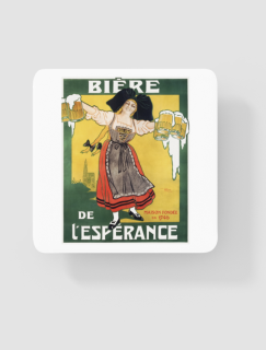 Biere de'l Esperance Retro Tasarımlı 4lü Kare Bardak Altlığı Biere de'l Esperance Retro Tasarımlı 4lü Kare Bardak Altlığı