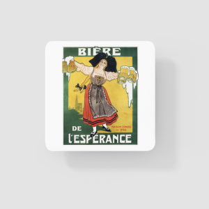 Biere de'l Esperance Retro Tasarımlı 4lü Kare Bardak Altlığı