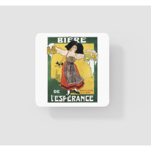 Biere de'l Esperance Retro Tasarımlı 4lü Kare Bardak Altlığı