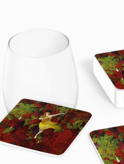Şarap ve Üzüm Retro Tasarımlı 4lü Kare Bardak Altlığı Şarap ve Üzüm Retro Tasarımlı 4lü Kare Bardak Altlığı