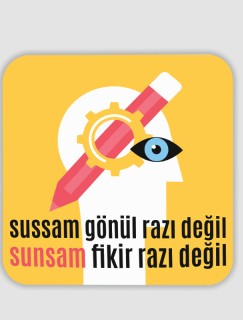 Grafik Tasarımcı Esprili 4lü Kare Bardak Altlığı Grafik Tasarımcı Esprili 4lü Kare Bardak Altlığı
