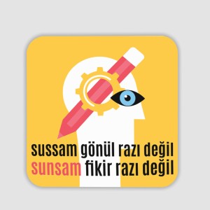 Grafik Tasarımcı Esprili 4lü Kare Bardak Altlığı