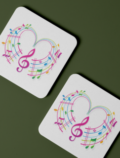 Music Lover Temalı 4lü Kare Bardak Altlığı Music Lover Temalı 4lü Kare Bardak Altlığı