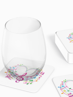 Music Lover Temalı 4lü Kare Bardak Altlığı Music Lover Temalı 4lü Kare Bardak Altlığı