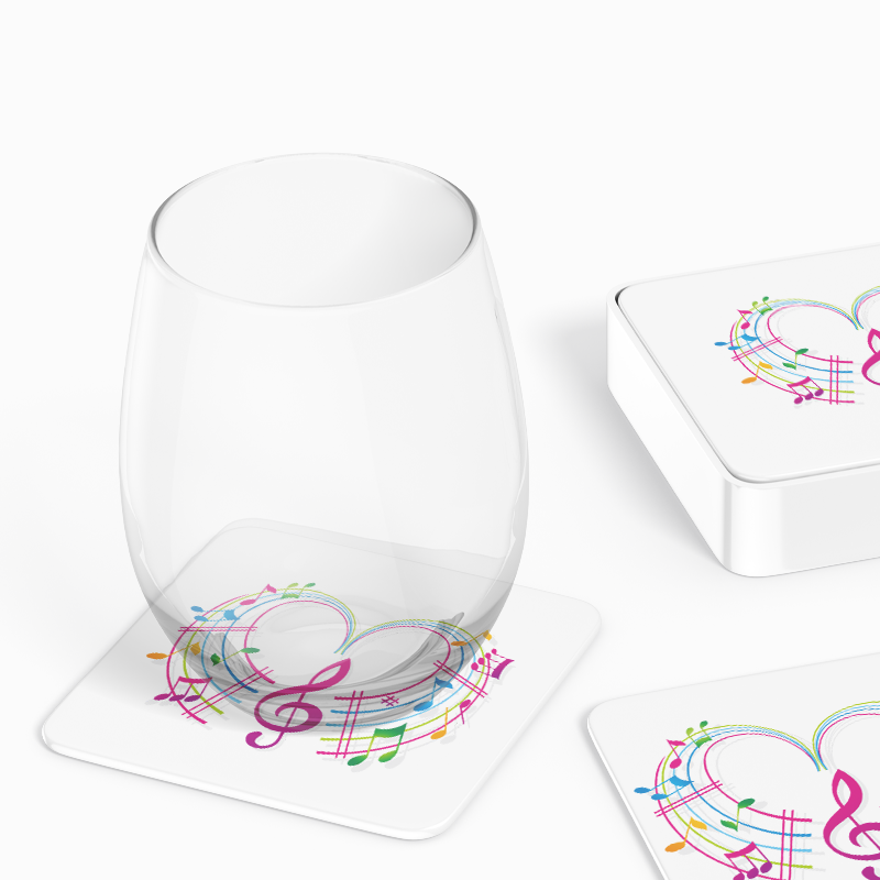 Music Lover Temalı 4lü Kare Bardak Altlığı Music Lover Temalı 4lü Kare Bardak Altlığı