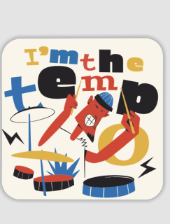 I am The Tempo Yazılı Baterist Tasarımlı 4lü Kare Bardak Altlığı I am The Tempo Yazılı Baterist Tasarımlı 4lü Kare Bardak Altlığı