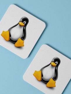 Linux Tasarımlı 4lü Kare Bardak Altlığı Linux Tasarımlı 4lü Kare Bardak Altlığı
