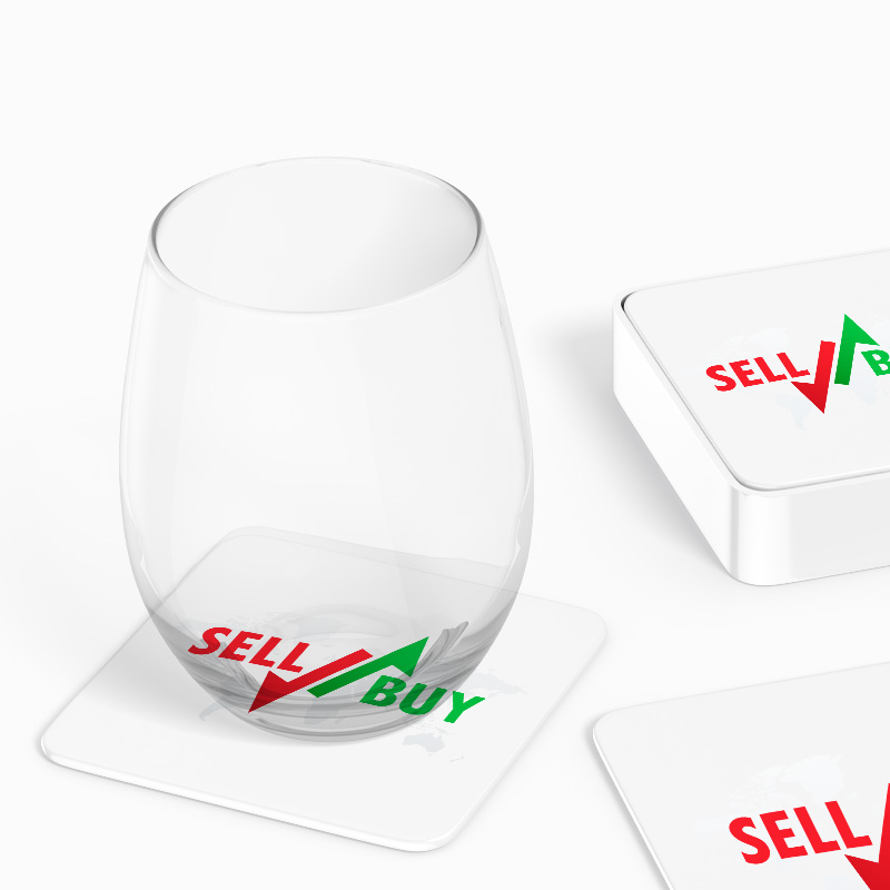 Sell Buy Yazılı 4lü Kare Bardak Altlığı Sell Buy Yazılı 4lü Kare Bardak Altlığı