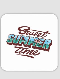 Sweet Summer Time Tasarımlı 4lü Kare Bardak Altlığı Sweet Summer Time Tasarımlı 4lü Kare Bardak Altlığı