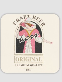 Craft Beer Hers Retro Tasarımlı 4lü Kare Bardak Altlığı Craft Beer Hers Retro Tasarımlı 4lü Kare Bardak Altlığı