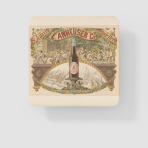 St. Louis Lager Beer Retro Tasarımlı 4lü Kare Bardak Altlığı