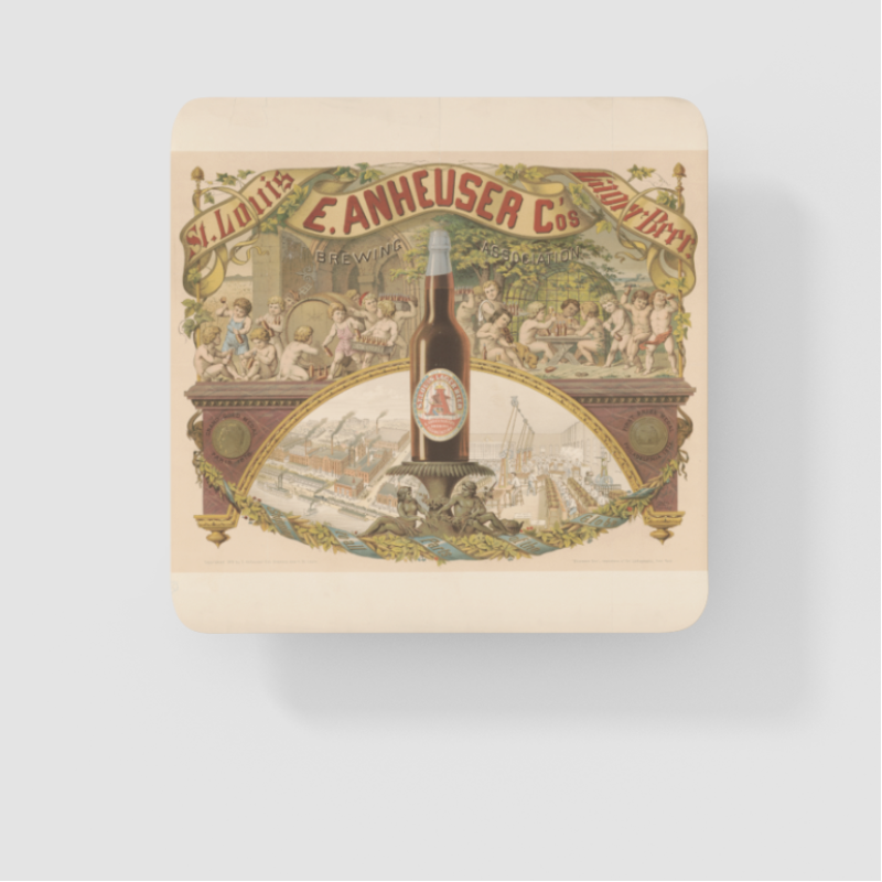 St. Louis Lager Beer Retro Tasarımlı 4lü Kare Bardak Altlığı St. Louis Lager Beer Retro Tasarımlı 4lü Kare Bardak Altlığı