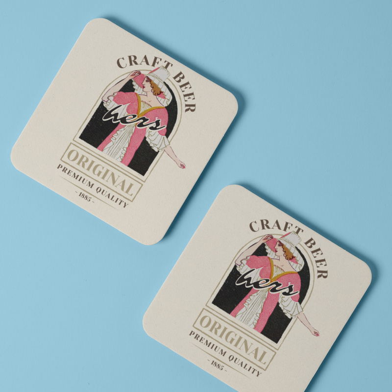 Craft Beer Hers Retro Tasarımlı 4lü Kare Bardak Altlığı Craft Beer Hers Retro Tasarımlı 4lü Kare Bardak Altlığı
