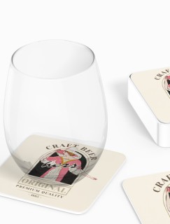 Craft Beer Hers Retro Tasarımlı 4lü Kare Bardak Altlığı Craft Beer Hers Retro Tasarımlı 4lü Kare Bardak Altlığı