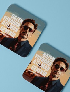 Robert Downer Jr. Tasarımlı 4lü Kare Bardak Altlığı Robert Downer Jr. Tasarımlı 4lü Kare Bardak Altlığı