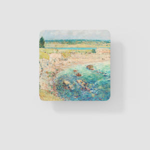 Bailey's Beach by Frederick Childe Hassam Tasarımlı 4lü Kare Bardak Altlığı