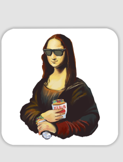 Mona Lisa Stili Tasarımlı 4lü Kare Bardak Altlığı Mona Lisa Stili Tasarımlı 4lü Kare Bardak Altlığı
