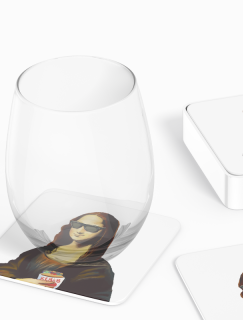 Mona Lisa Stili Tasarımlı 4lü Kare Bardak Altlığı Mona Lisa Stili Tasarımlı 4lü Kare Bardak Altlığı