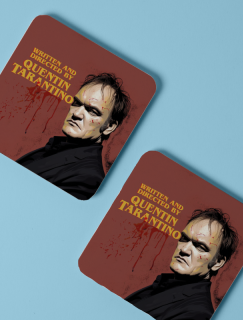 Quentin Tarantino Tasarımlı 4lü Kare Bardak Altlığı Quentin Tarantino Tasarımlı 4lü Kare Bardak Altlığı