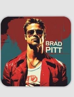 Brad Pitt Tasarımlı 4lü Kare Bardak Altlığı Brad Pitt Tasarımlı 4lü Kare Bardak Altlığı