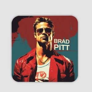 Brad Pitt Tasarımlı 4lü Kare Bardak Altlığı