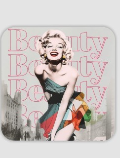 Marilyn Monroe Beauty Tasarımlı 4lü Kare Bardak Altlığı Marilyn Monroe Beauty Tasarımlı 4lü Kare Bardak Altlığı