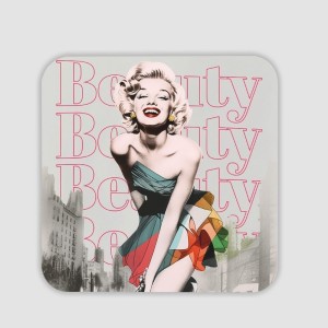 Marilyn Monroe Beauty Tasarımlı 4lü Kare Bardak Altlığı