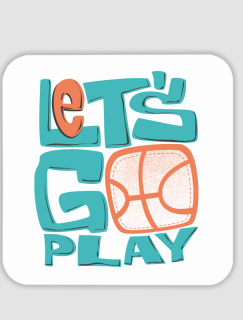 Let's Go Play Basketbol Temalı 4lü Kare Bardak Altlığı Let's Go Play Basketbol Temalı 4lü Kare Bardak Altlığı