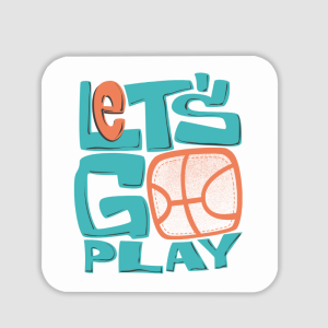 Let's Go Play Basketbol Temalı 4lü Kare Bardak Altlığı