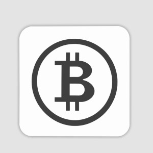 Bitcoin Sembollü 4lü Kare Bardak Altlığı
