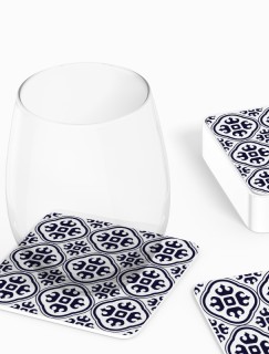 Vintage Tile Pattern Tasarımlı 4lü Kare Bardak Altlığı Vintage Tile Pattern Tasarımlı 4lü Kare Bardak Altlığı