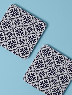 Vintage Tile Pattern Tasarımlı 4lü Kare Bardak Altlığı Vintage Tile Pattern Tasarımlı 4lü Kare Bardak Altlığı