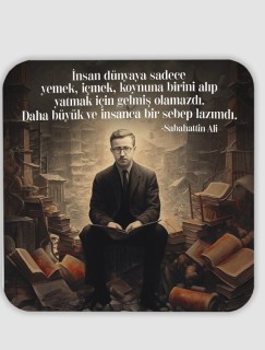 Sabahattin Ali Sözler Koleksiyonu (2) 4lü Kare Bardak Altlığı Sabahattin Ali Sözler Koleksiyonu (2) 4lü Kare Bardak Altlığı