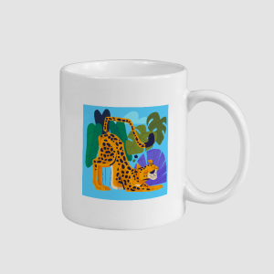 Tiger in the Forest Tasarımlı Beyaz Porselen Kupa Bardak