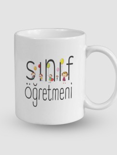 Çocuk Temalı Sınıf Öğretmeni Tasarımlı Beyaz Porselen Kupa Bardak Çocuk Temalı Sınıf Öğretmeni Tasarımlı Beyaz Porselen Kupa Bardak