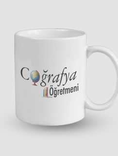 Coğrafya Öğretmeni Yazılı Beyaz Porselen Kupa Bardak Coğrafya Öğretmeni Yazılı Beyaz Porselen Kupa Bardak
